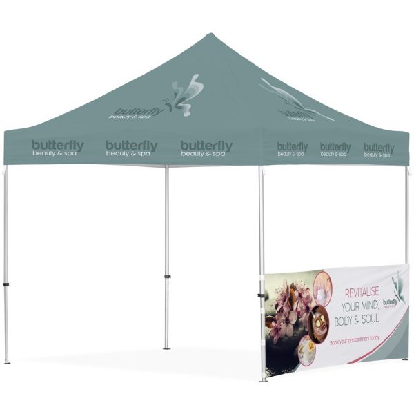 Ovation Sublimated Gazebo 3m X 3m – 1 Half-Wall Skin Outdoor products DisplayPilot