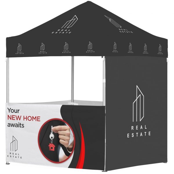 Ovation Sublimated Gazebo 2m X 2m Petite Frame – 3 Half-Wall Skins – 1 Full Wall Skin Outdoor products DisplayPilot