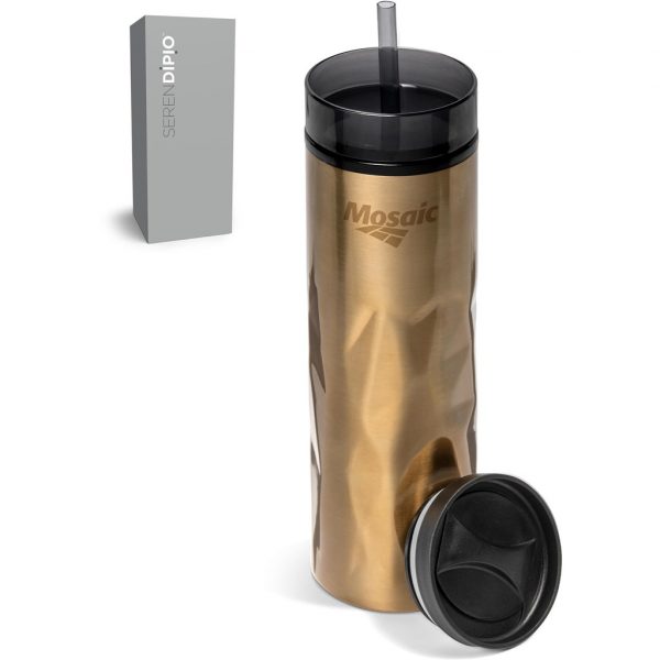 Serendipio Fire & Ice Stainless Steel & Plastic 2-In-1 Tumbler – 435ml Drinkware double wall tumbler