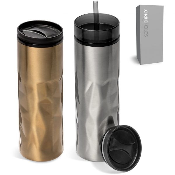 Serendipio Fire & Ice Stainless Steel & Plastic 2-In-1 Tumbler – 435ml Drinkware double wall tumbler