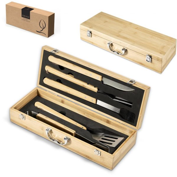 Okiyo Yakiniku Bamboo 5-Piece Braai Set Outdoor and leisure 5 piece braai set