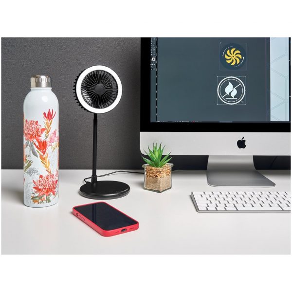 Light Breeze LED Ring Light Desk Fan Mobile technology led ring light desk fan