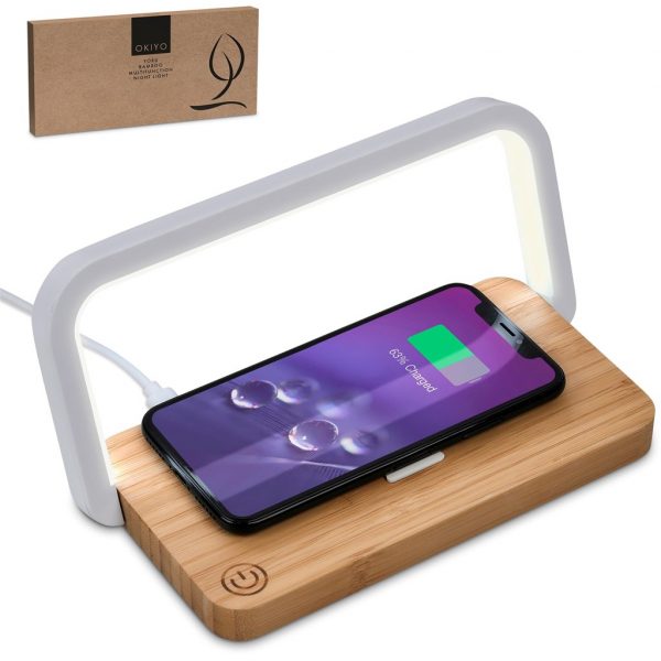 Okiyo Yoru Bamboo Wireless Charger & Night Light Mobile technology night light