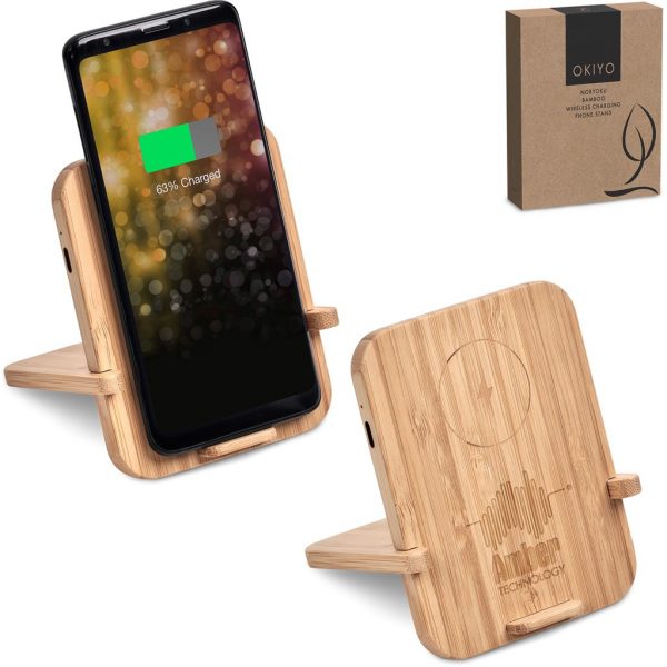 Okiyo Noryoku Bamboo Wireless Charging Phone Stand Mobile technology phone stand