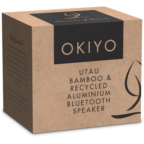 Okiyo Utau Bamboo & Recycled Aluminium Bluetooth Speaker Mobile technology bluetooth speaker: recycled aluminium speaker