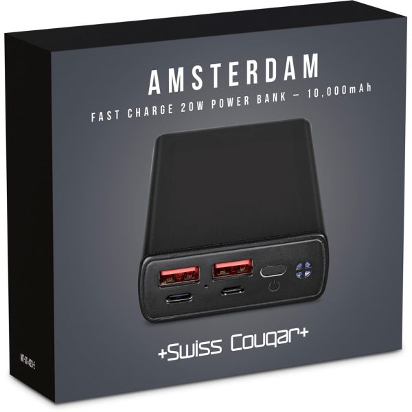 Swiss Cougar Amsterdam Fast Charge 20W Power Bank – 10 000mAh Corporate gifts Power Bank