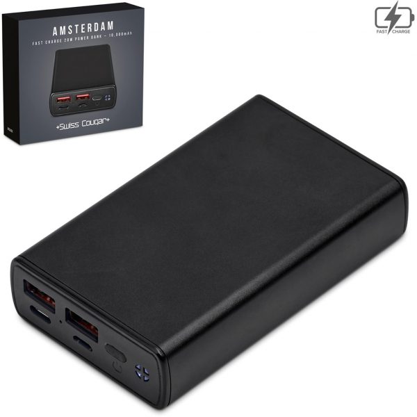 Swiss Cougar Amsterdam Fast Charge 20W Power Bank – 10 000mAh Corporate gifts Power Bank