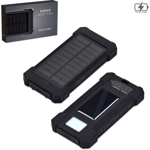 Swiss Cougar Durban Fast Charge 20W Solar Power Bank -10000mAh Mobile technology Power Bank