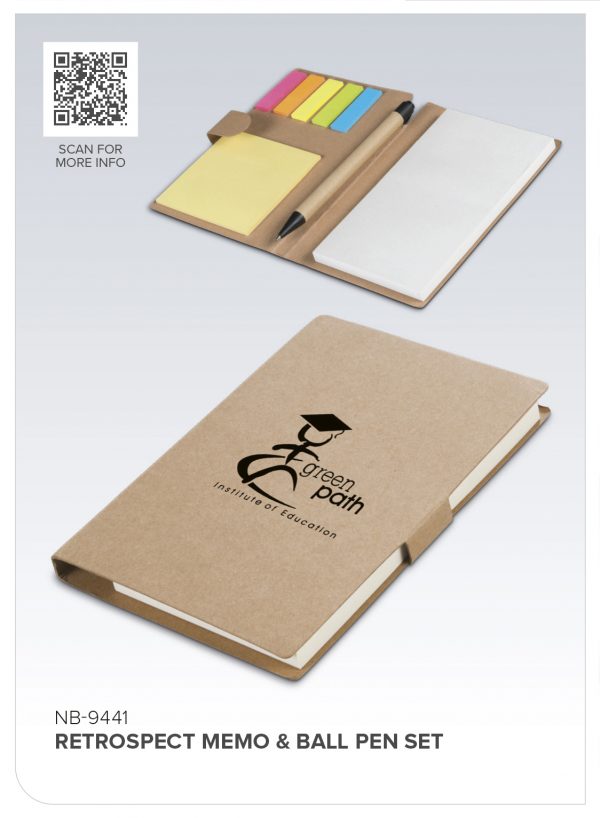 Altitude Retrospect Memo & Ball Pen Set Stationery Paper Product