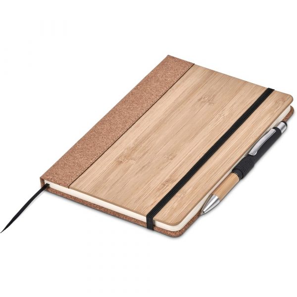 Okiyo Eri Bamboo & Cork Notebook & Pen Set A5 notebooks A5 hard cover