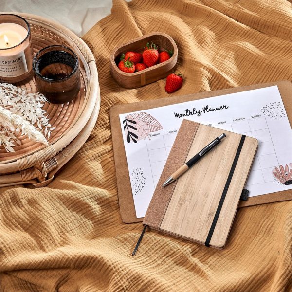 Okiyo Eri Bamboo & Cork Notebook & Pen Set A5 notebooks A5 hard cover