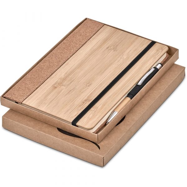 Okiyo Eri Bamboo & Cork Notebook & Pen Set A5 notebooks A5 hard cover