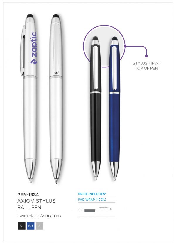 Altitude Axiom Stylus Ball Pen Plastic pens Metallic Barrel