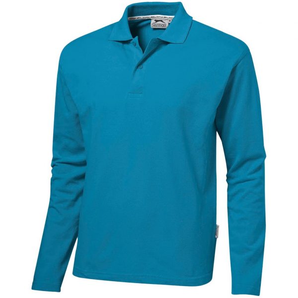 Mens Long Sleeve Zenith Golf Shirt – Aqua Marked to clear