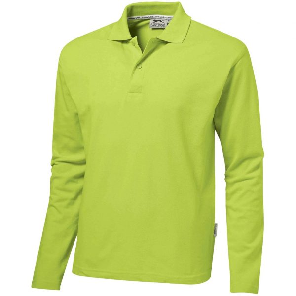 Mens Long Sleeve Zenith Golf Shirt – Lime Marked to clear