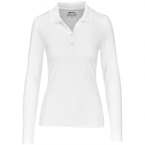 Ladies Long Sleeve Zenith Golf Shirt – White Marked to clear