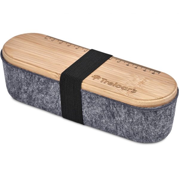 Okiyo Byoga Recycled PET Felt & Bamboo Stationery Case Stationery bamboo pencil case