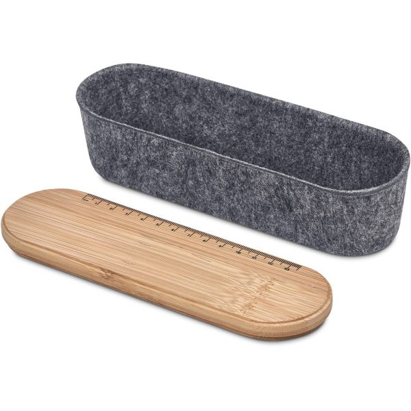 Okiyo Byoga Recycled PET Felt & Bamboo Stationery Case Stationery bamboo pencil case