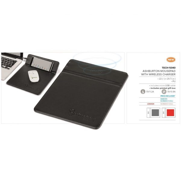 Ashburton Wireless Charger Mouse Pad Mobile technology mouse pad