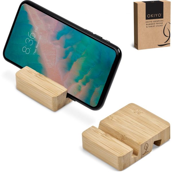 Okiyo Shinpura Bamboo Phone & Tablet Stand Mobile technology phone and tablet stand