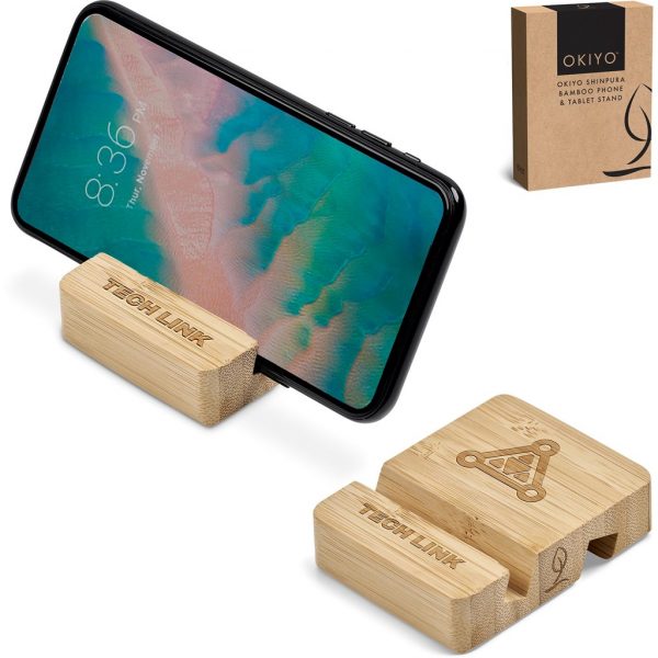 Okiyo Shinpura Bamboo Phone & Tablet Stand Mobile technology phone and tablet stand