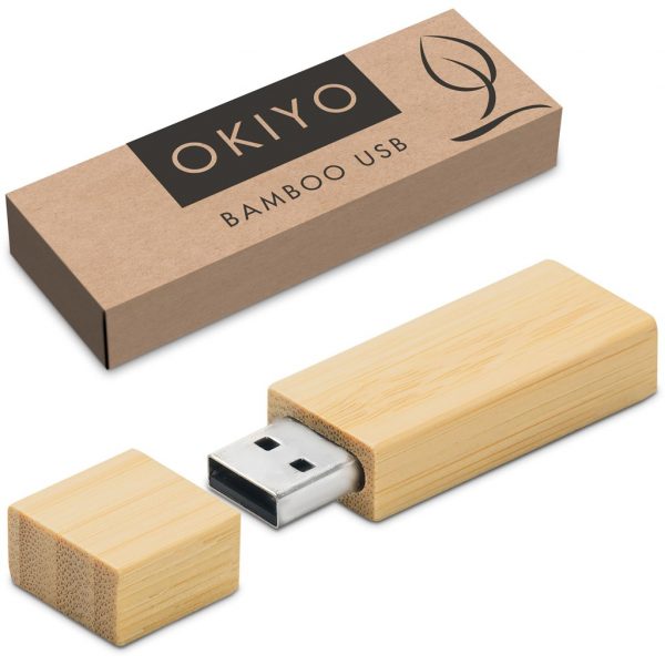 Okiyo Komorebi Bamboo Flash Drive – 16GB Eco-friendly memory sticks USB