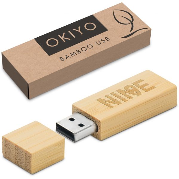 Okiyo Komorebi Bamboo Flash Drive – 16GB Eco-friendly memory sticks USB