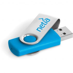 Axis Glint Flash Drive – 16GB – Cyan Corporate gifts USB