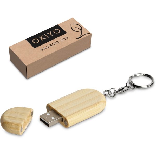 Okiyo Benkyou Bamboo Flash Drive Keyholder – 8GB Eco-friendly memory sticks USB