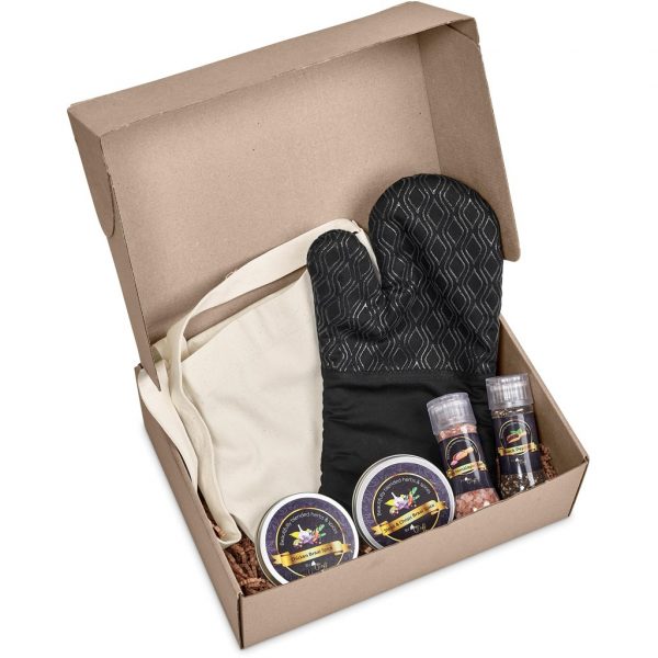 Pergamino Gourmet Gift Set Braai ideas apron braai spice and oven glove